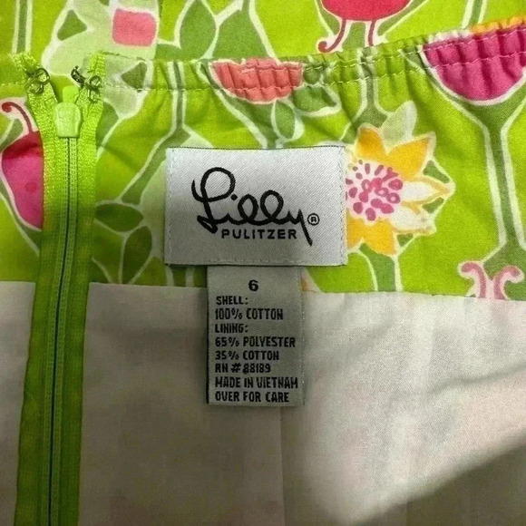 Lilly Pulitzer Green Floral Ladybug Bird Halter Dress Size 6 - Picture 6 of 6